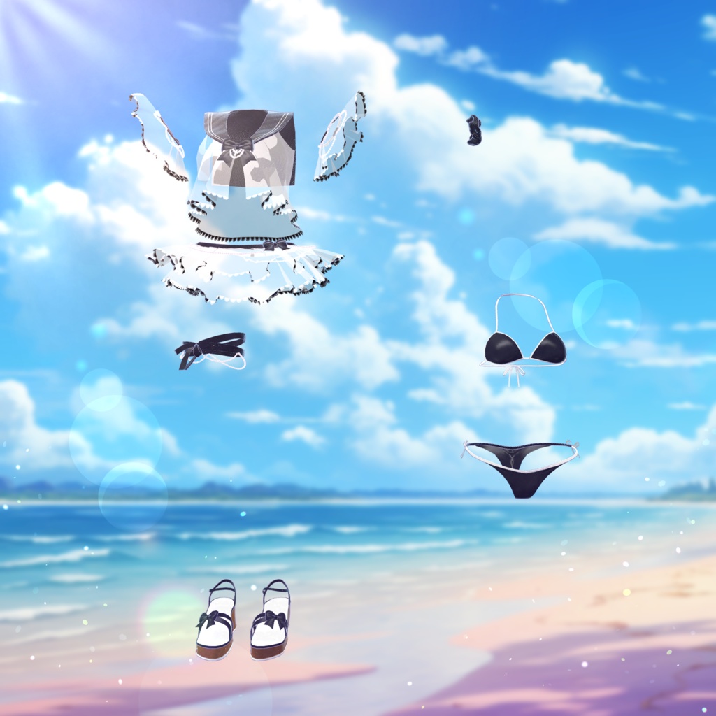 ✨6月26日 (金) 18時~販売開始✨【19アバター対応】Marine Ribbon【VRChat向け3Dモデル】#whimsy_cat
