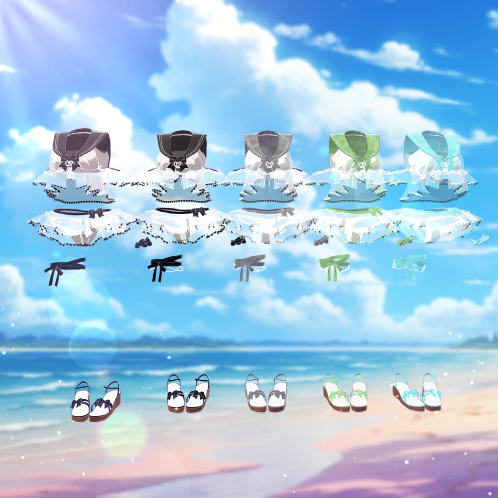 ✨6月26日 (金) 18時~販売開始✨【19アバター対応】Marine Ribbon【VRChat向け3Dモデル】#whimsy_cat