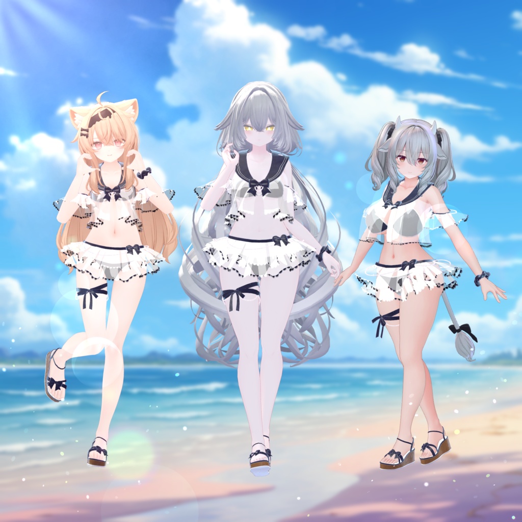 ✨6月26日 (金) 18時~販売開始✨【19アバター対応】Marine Ribbon【VRChat向け3Dモデル】#whimsy_cat
