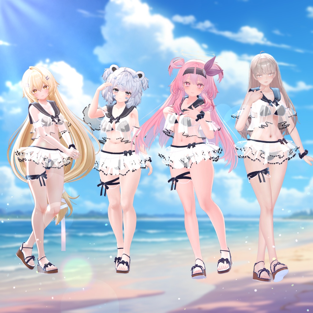 ✨6月26日 (金) 18時~販売開始✨【19アバター対応】Marine Ribbon【VRChat向け3Dモデル】#whimsy_cat