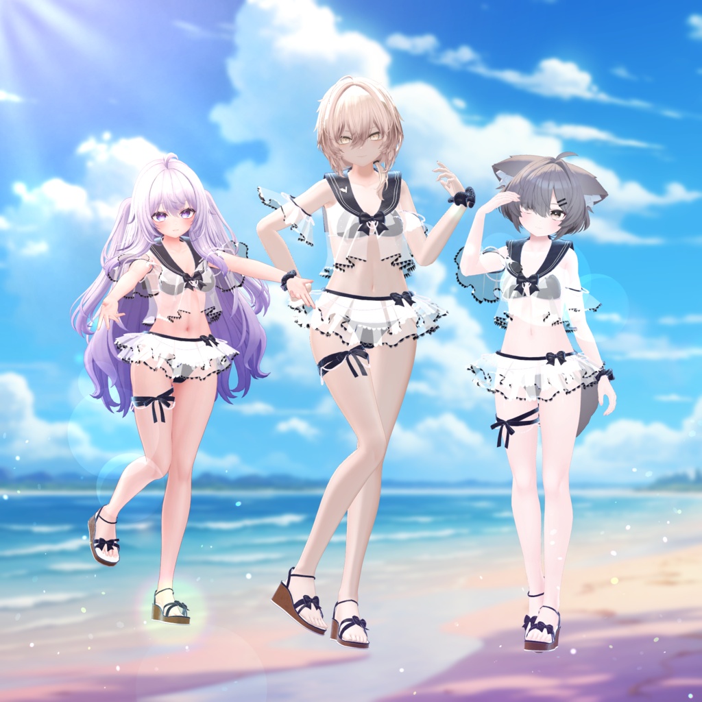 ✨6月26日 (金) 18時~販売開始✨【19アバター対応】Marine Ribbon【VRChat向け3Dモデル】#whimsy_cat