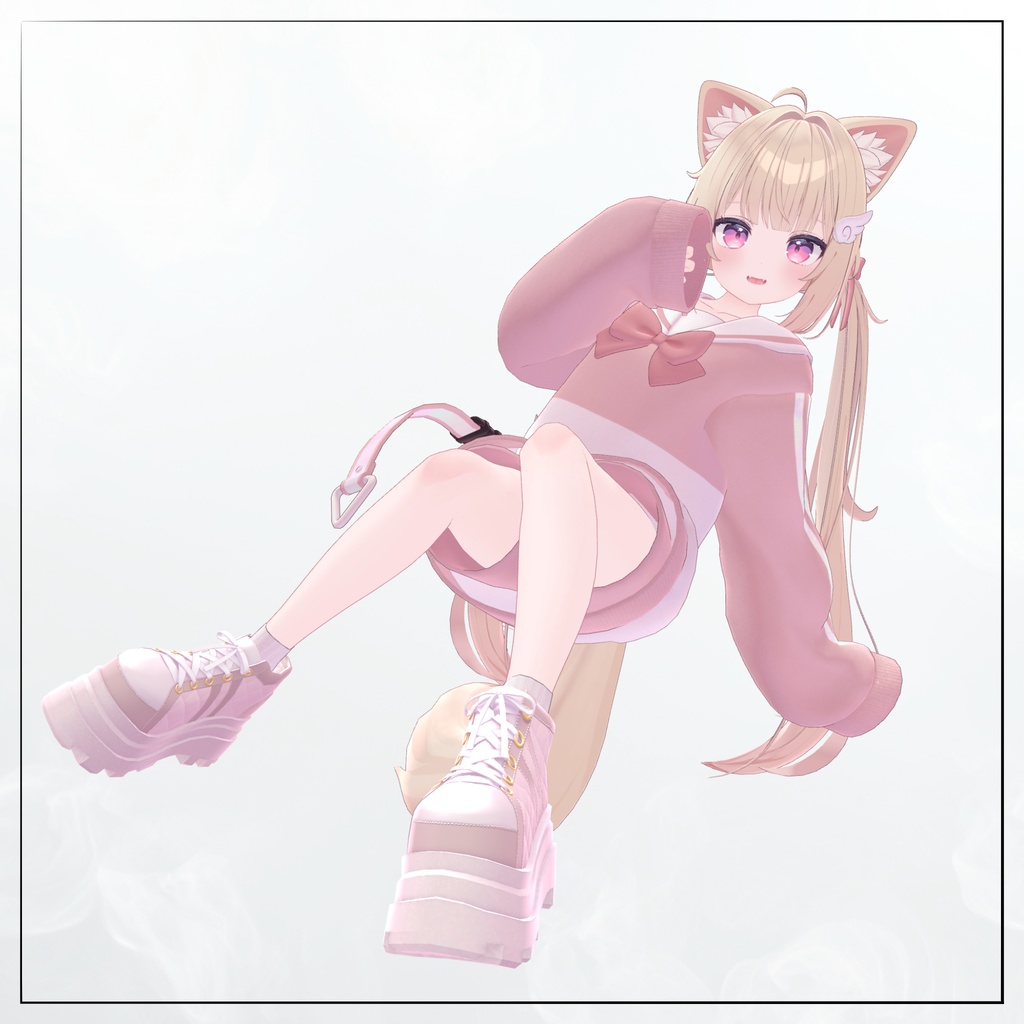 ✨販売記念SALE✨【22アバター対応】厚底スニーカー Milky Step~カラバリ12種~【VRChat向け】#whimsy_cat