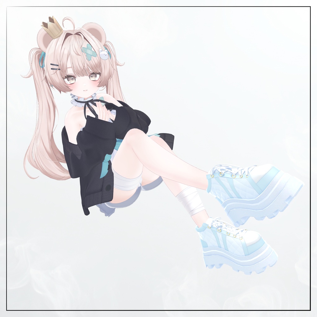 ✨販売記念SALE✨【22アバター対応】厚底スニーカー Milky Step~カラバリ12種~【VRChat向け】#whimsy_cat