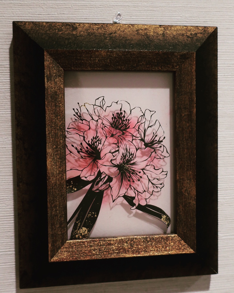 切り絵原画　石楠花