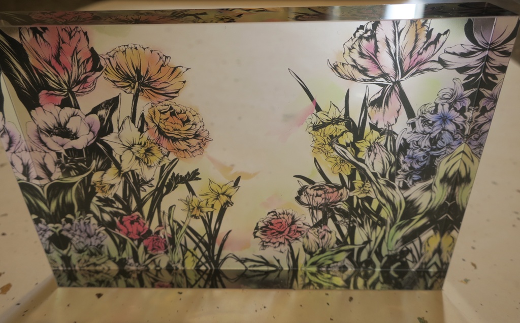 アクリルブロック 花芽吹く