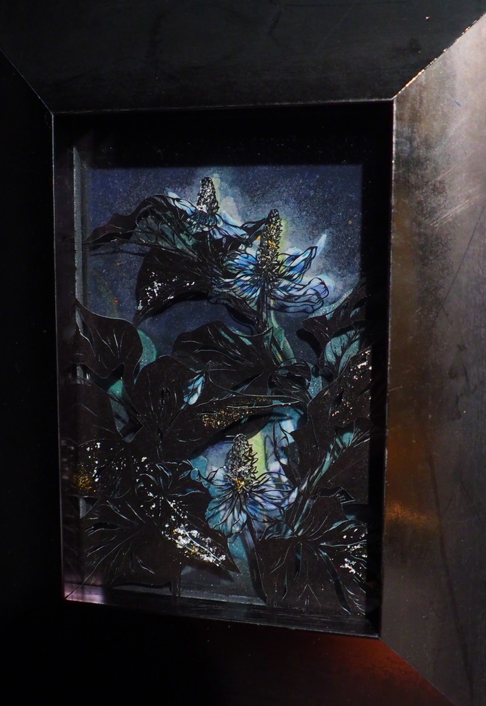 切り絵原画「星降る夜に」