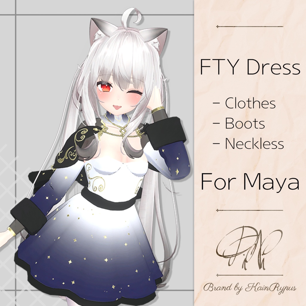 [3Dモデル]FTY-ドレス (Maya●舞夜専用)