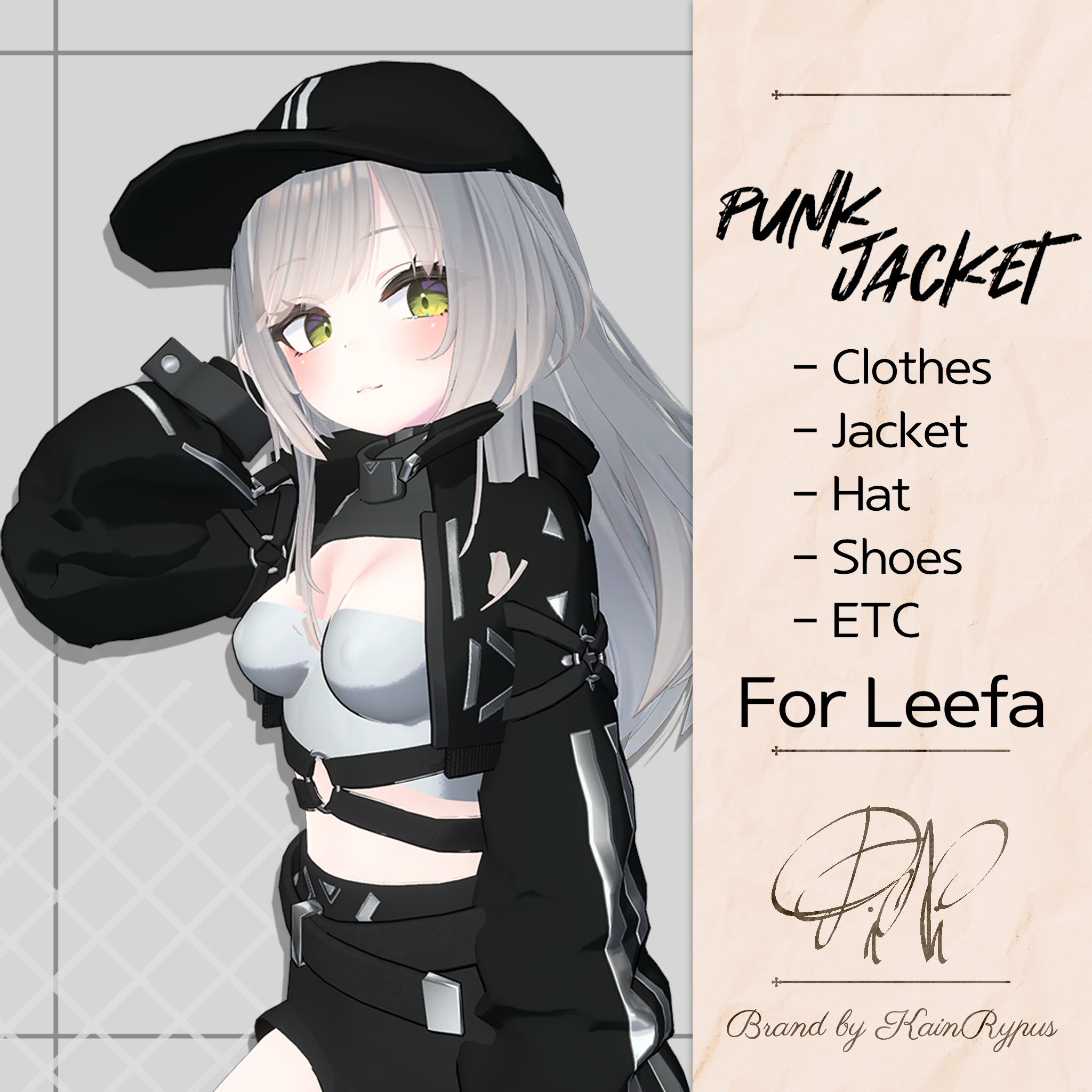 [3Dモデル]パンクジャケット(Leefa●リーファ専用)