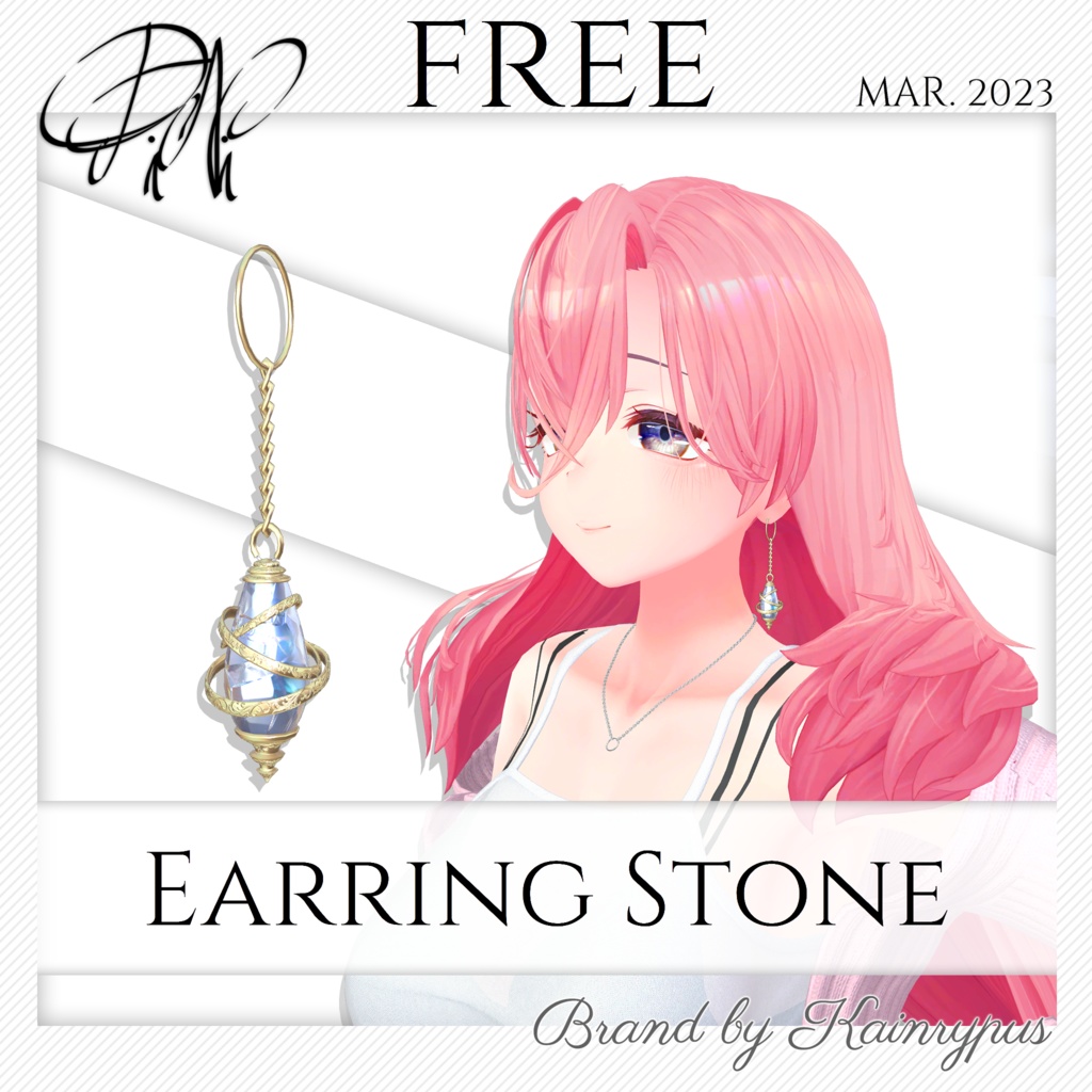 [3Dモデル]EarRing_Stone