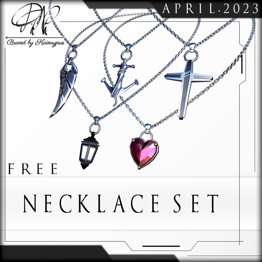[3Dモデル] (Free) - Necklace Set -