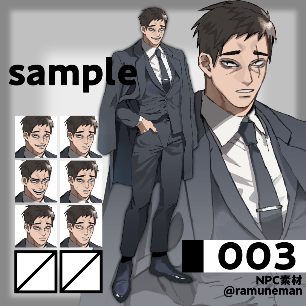 NPC _立ち絵素材《医者・社畜・ヤクザ》