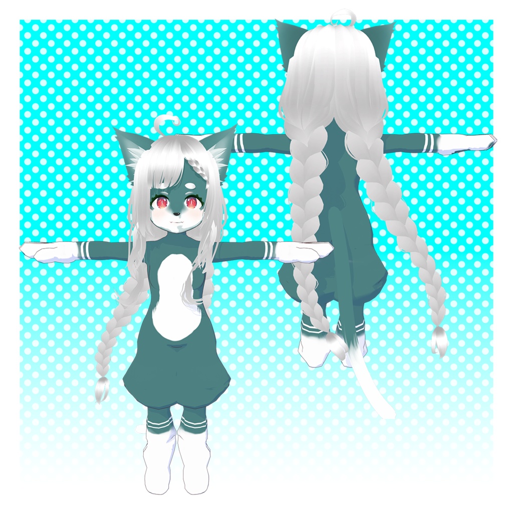 【オリジナル3dモデル】ケモノアバター「PAMU -ぱみゅ-」(VRMデータ)