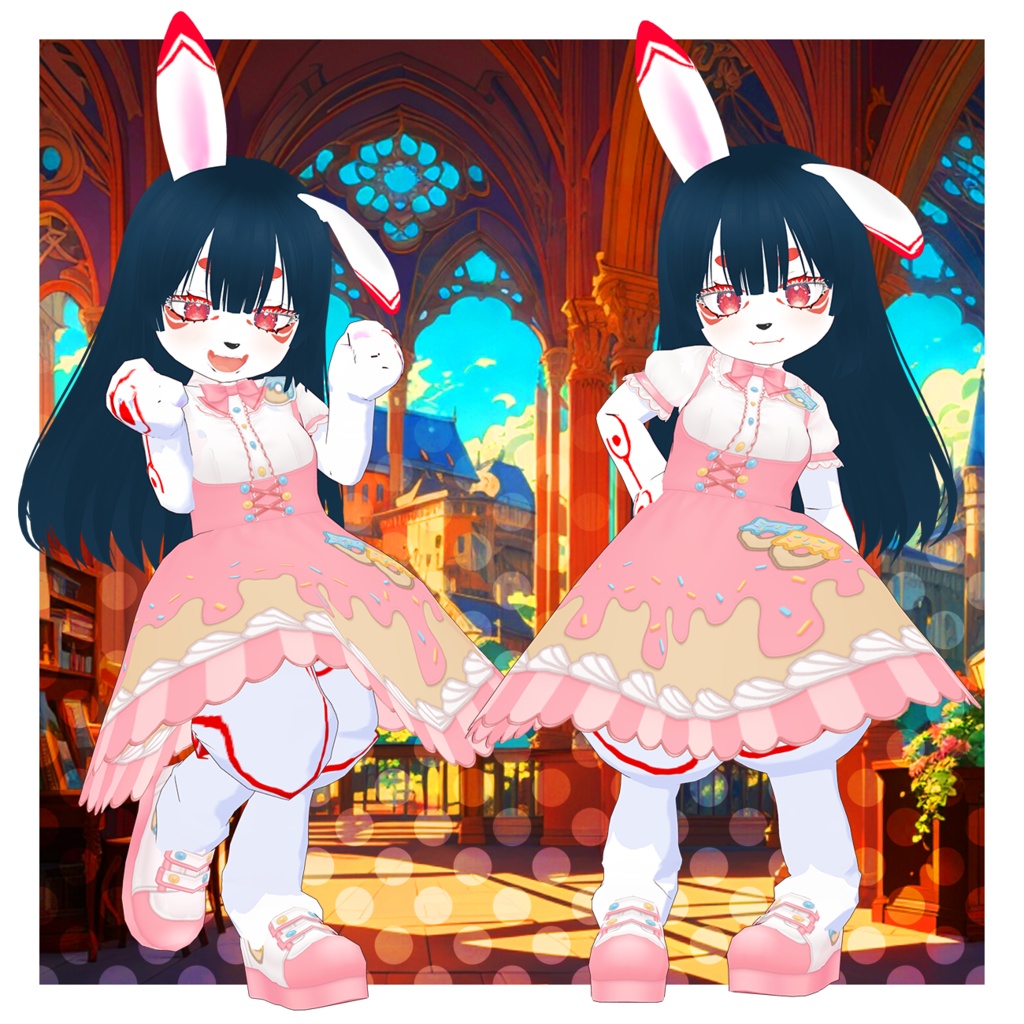 まゆらウェイトレスコーデ(VRMデータ)