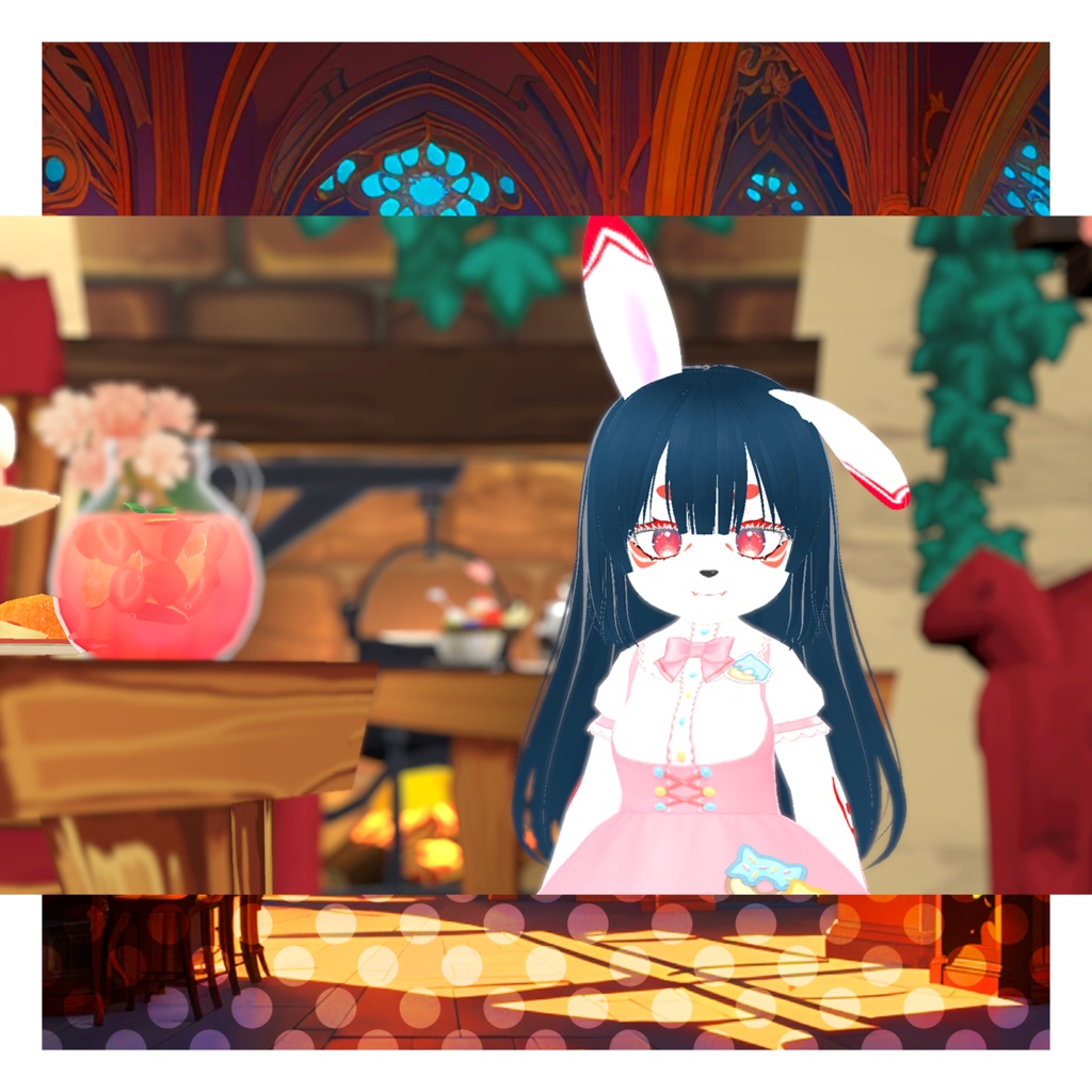 まゆらウェイトレスコーデ(VRMデータ)