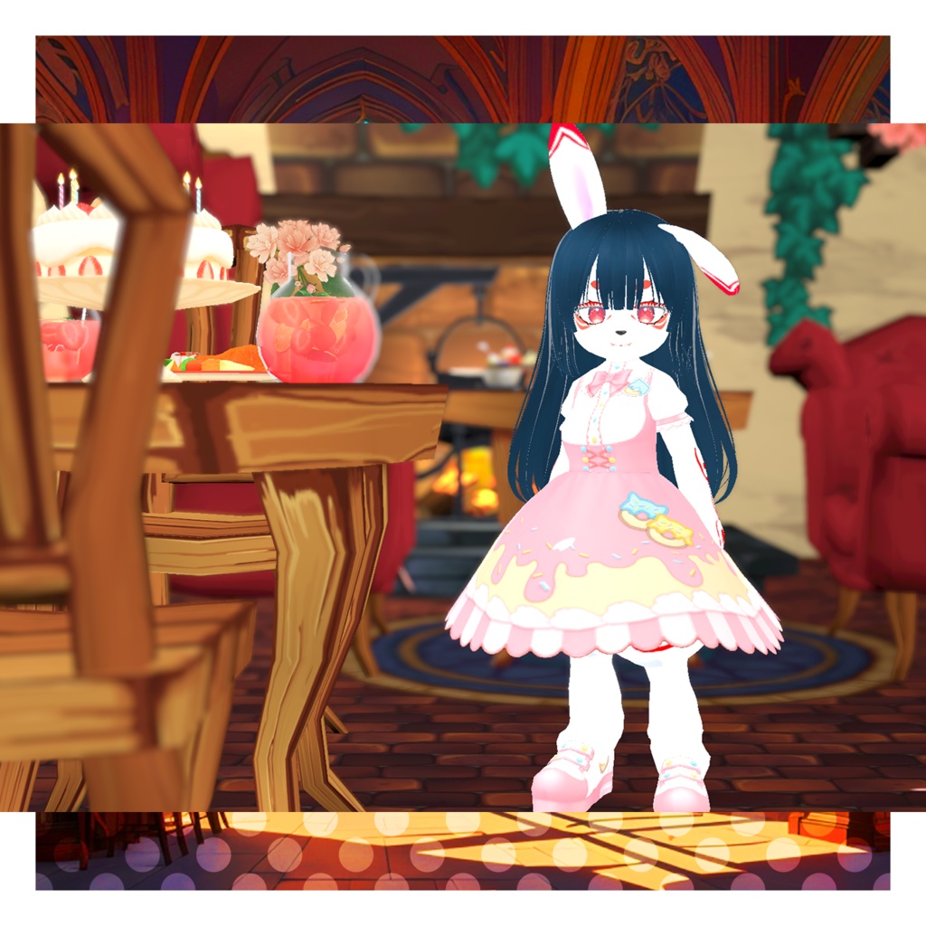 まゆらウェイトレスコーデ(VRMデータ)