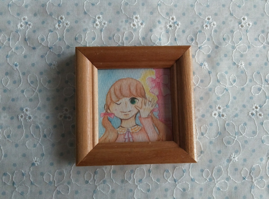 ミニ原画（リボンの女の子）