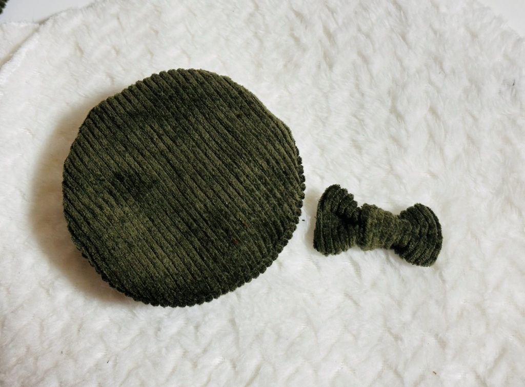 三段ティアードスカート+ベレー帽セット(カーキ)