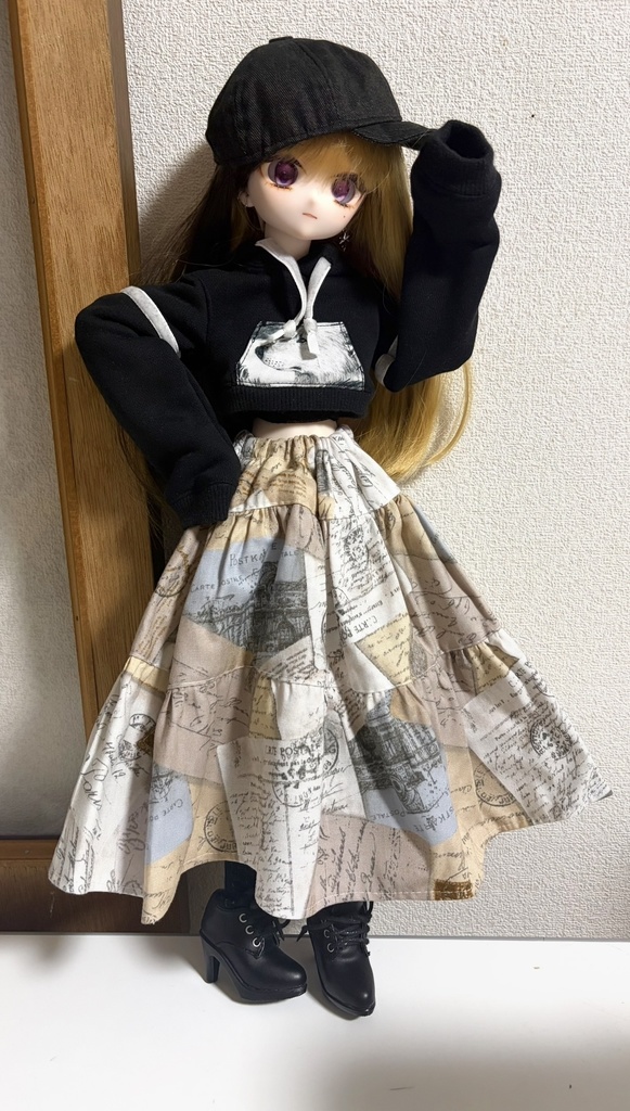 三段ティアードスカート(レター)