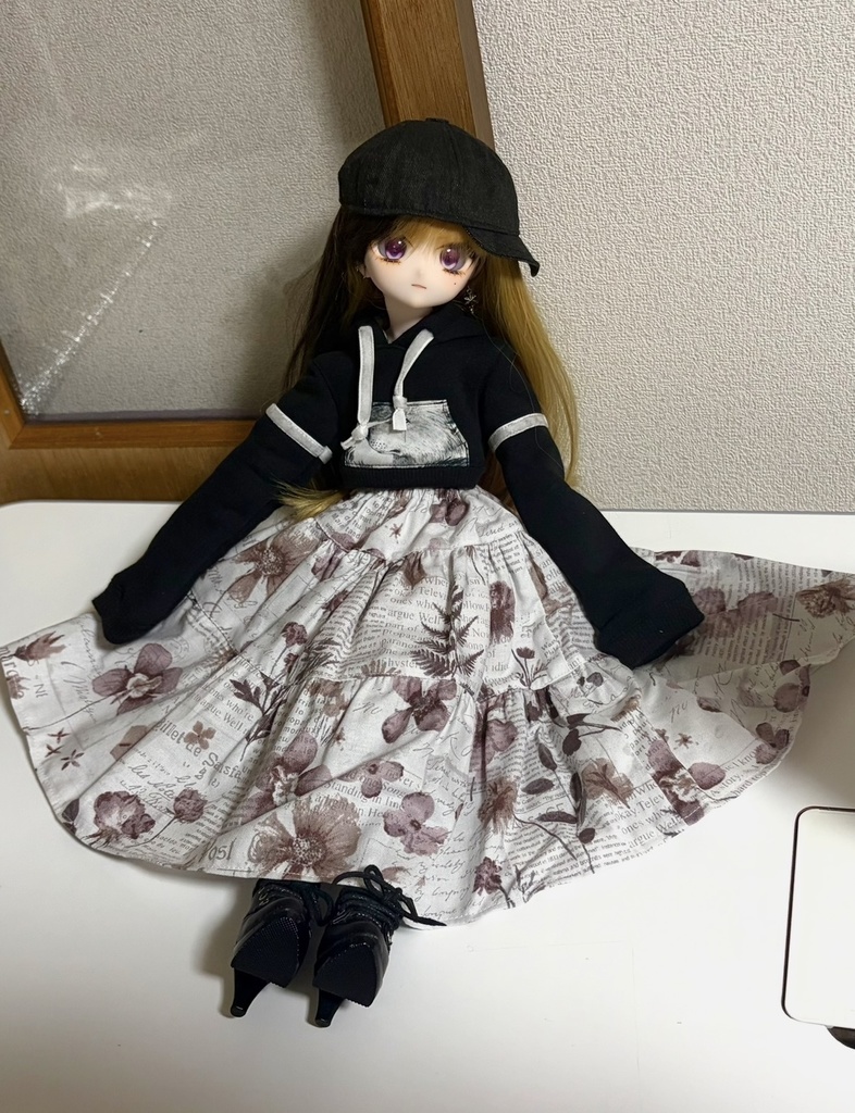 三段ティアードスカート(フラワー)