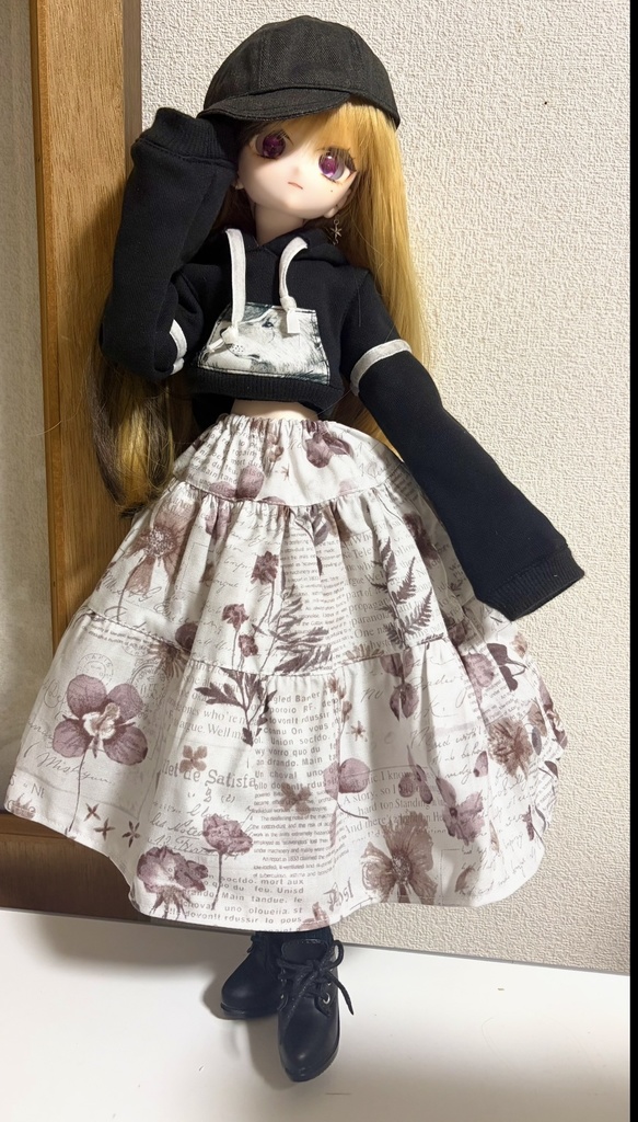 三段ティアードスカート(フラワー)