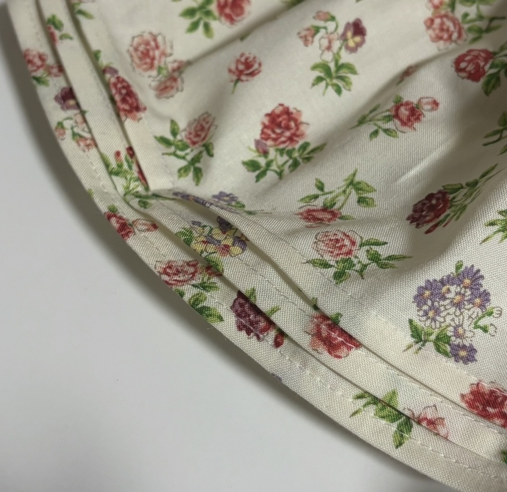 ウエストゴムワンピース+ヘアバンドセット(赤バラ)