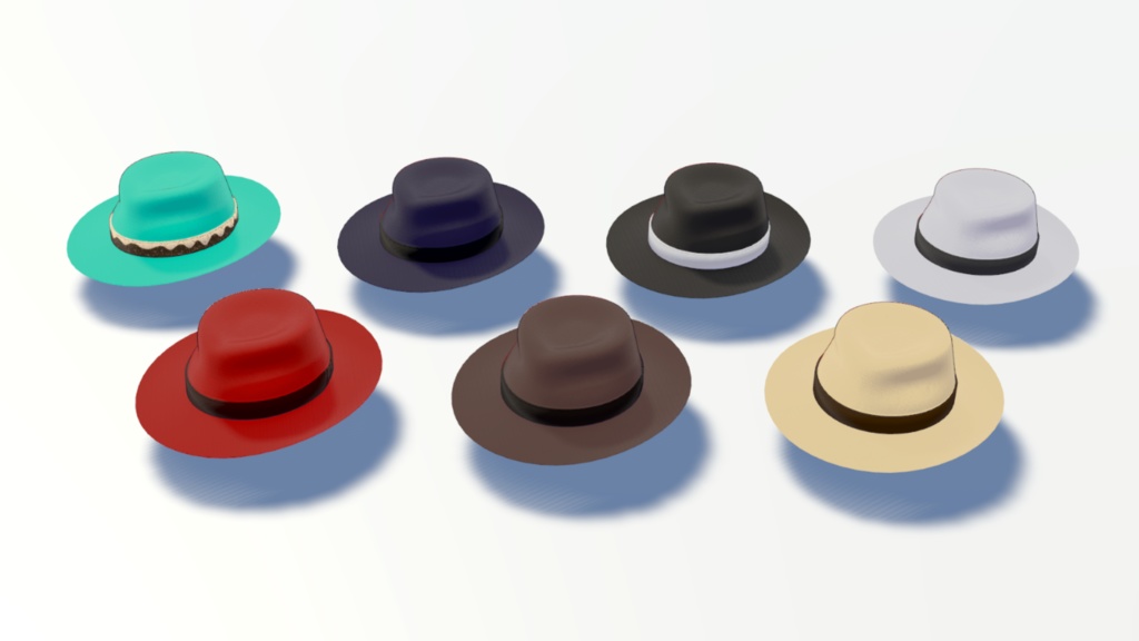 【VRC向け3Dモデル】フェドーラ・中折れ帽【ギミック付き・MA対応】