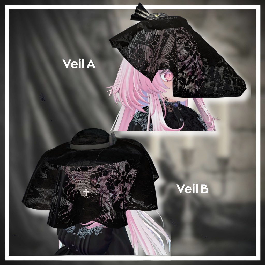 【3Dモデル・VRC想定】Mourning Veil【MA対応】