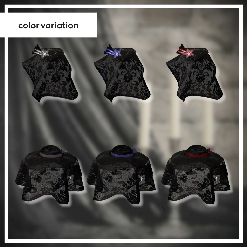 【3Dモデル・VRC想定】Mourning Veil【MA対応】