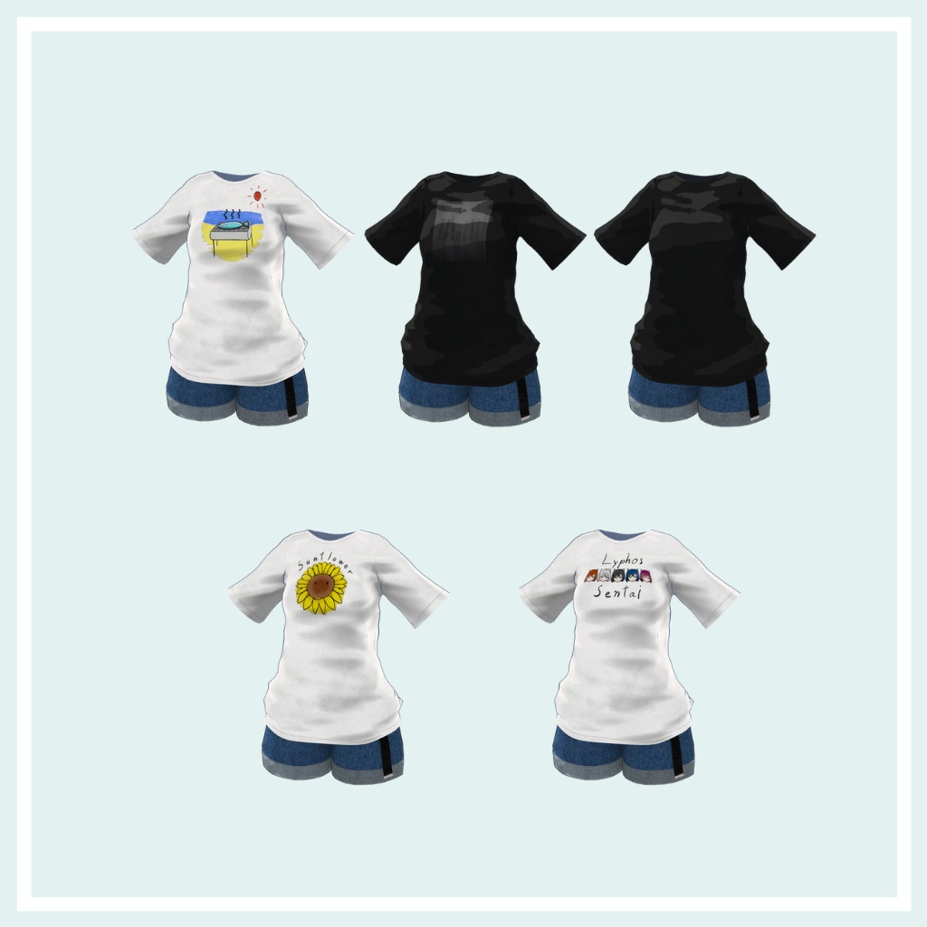 【VRC向け3Dモデル】Summer Drifter【Lyphos用・Tシャツ】
