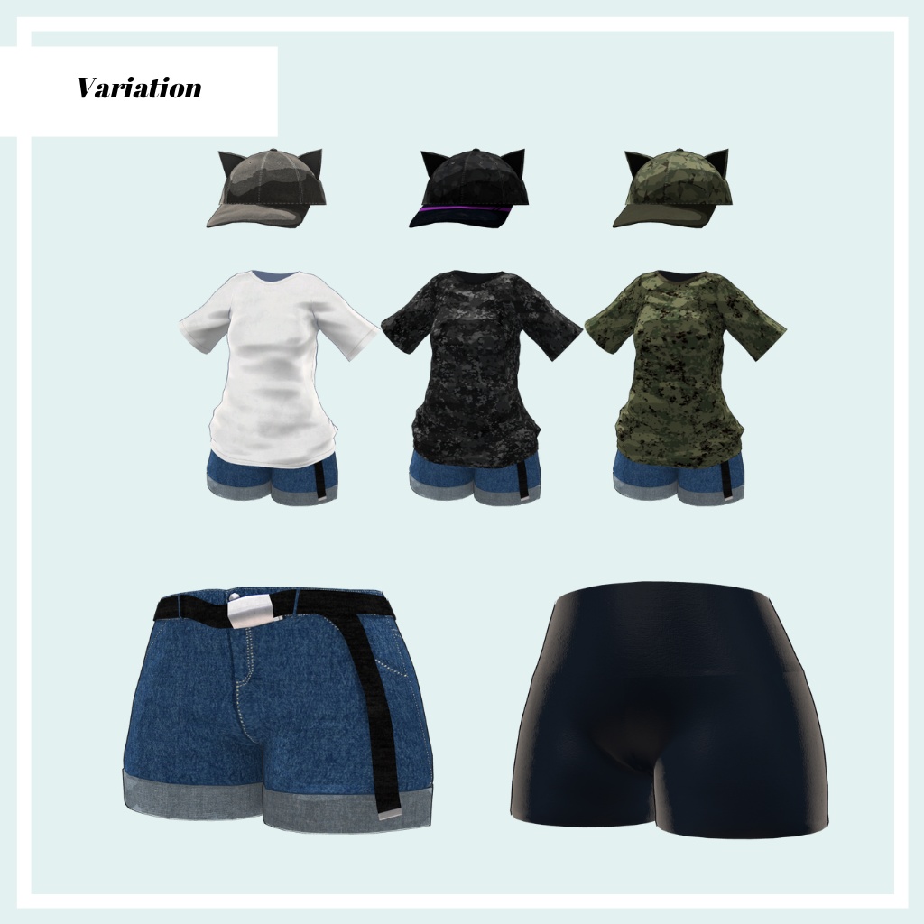 【VRC向け3Dモデル】Summer Drifter【Lyphos用・Tシャツ】