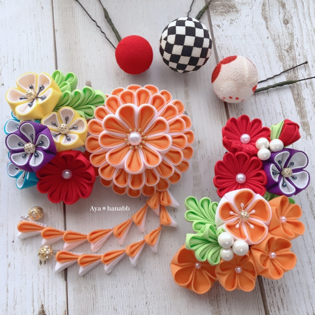 展示のみ　　　　　　　　　　　　　　　　オーダー商品 チャッピー様 髪飾りセット