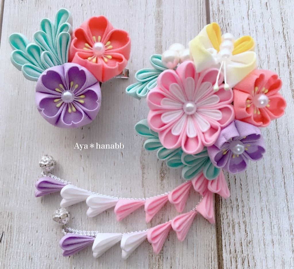 展示のみ　　　　　　　　　　　　　　　　オーダー商品 きぃ様 髪飾りセット