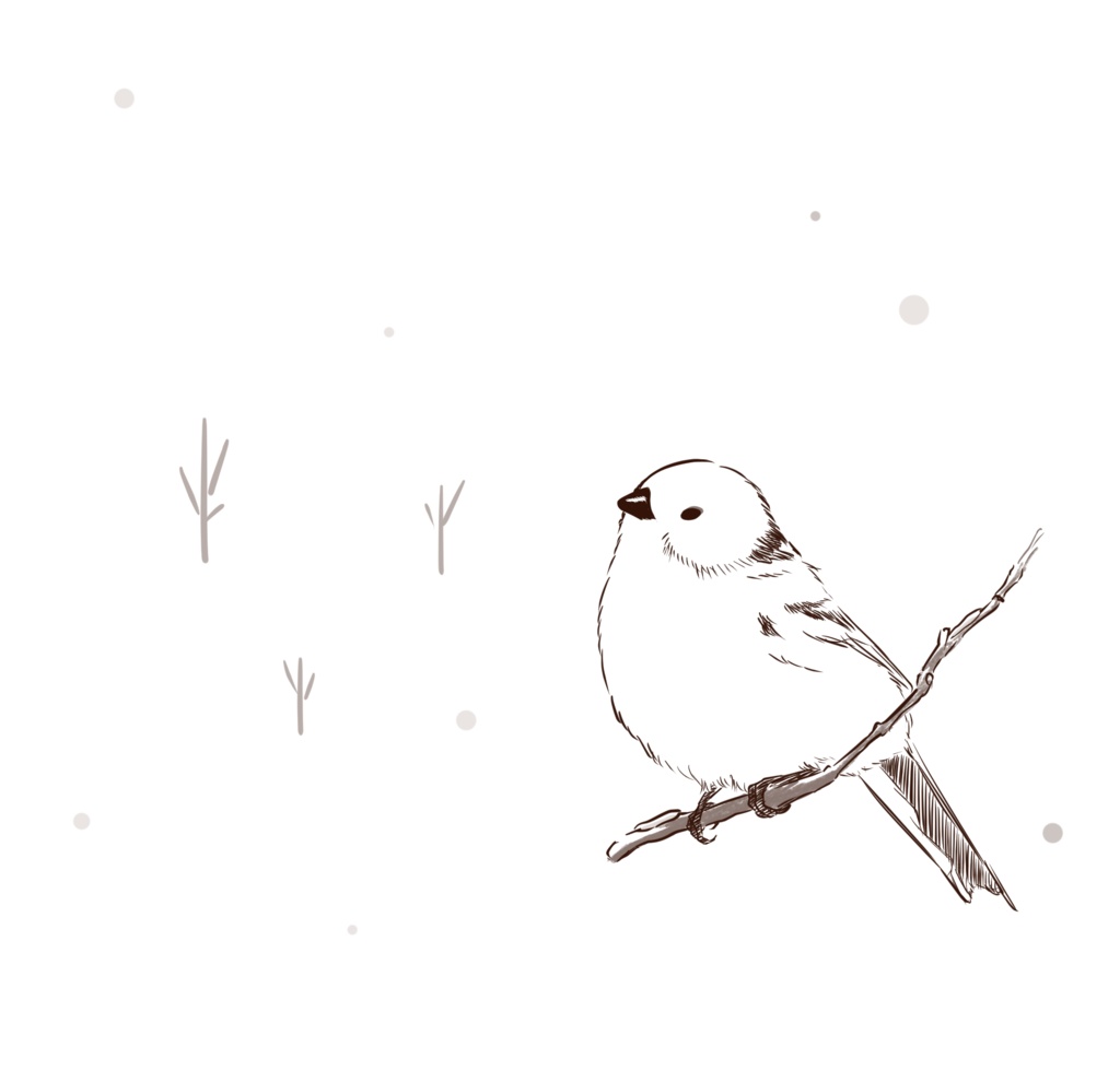 シマエナガのトートバッグ(L)