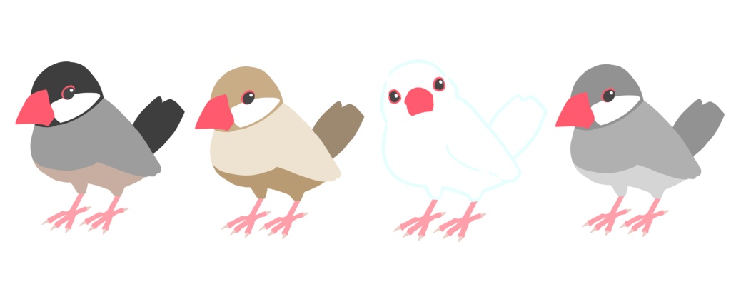 文鳥たちのマスキングテープ