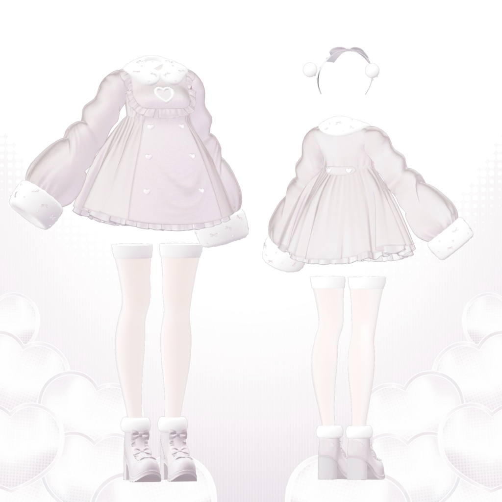 【6アバター対応】MOFU L♡VE FLARE COAT