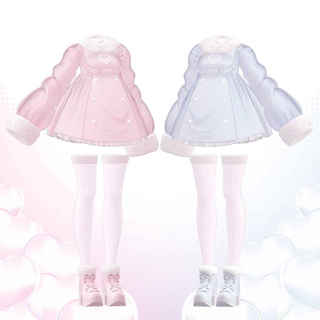 【6アバター対応】MOFU L♡VE FLARE COAT