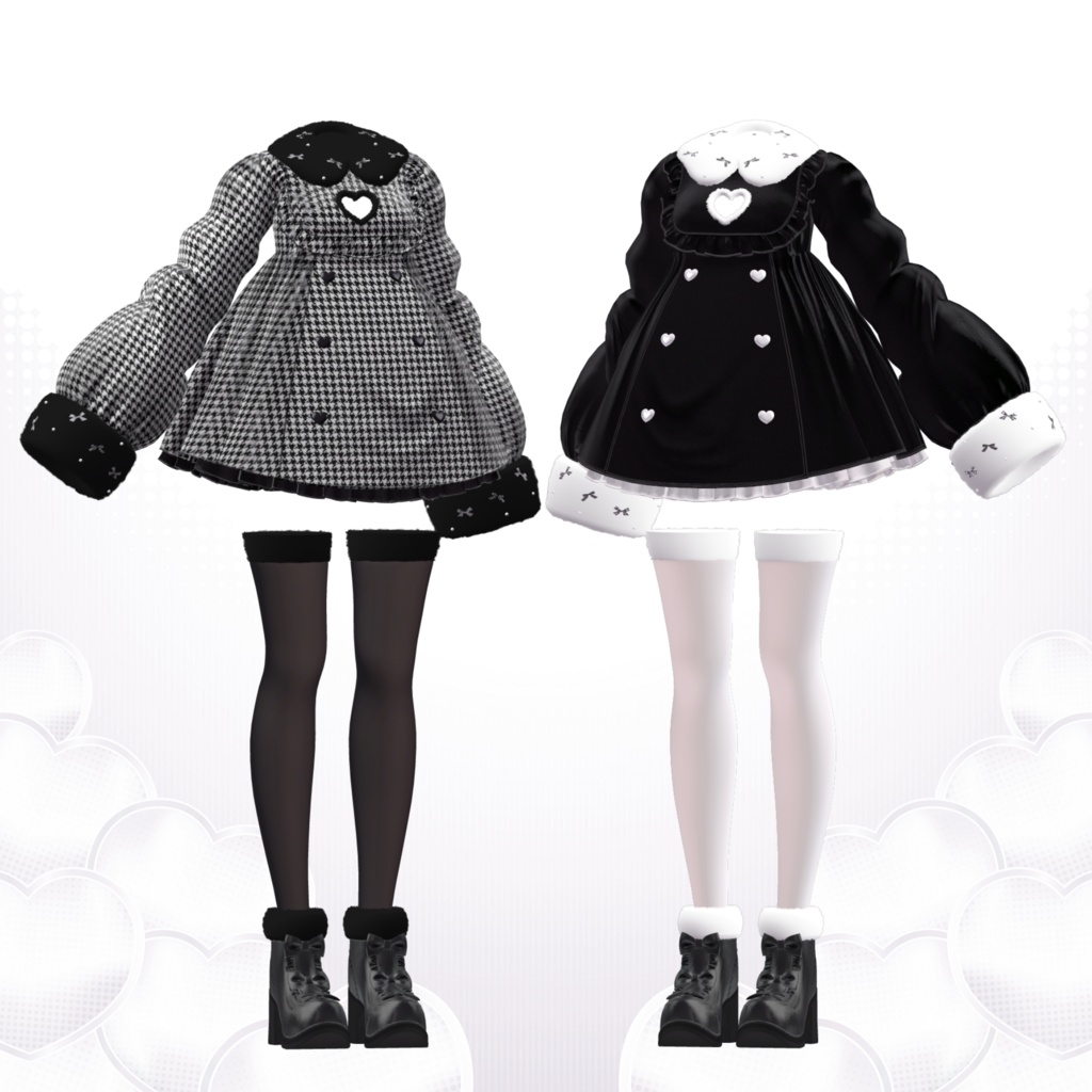 【6アバター対応】MOFU L♡VE FLARE COAT