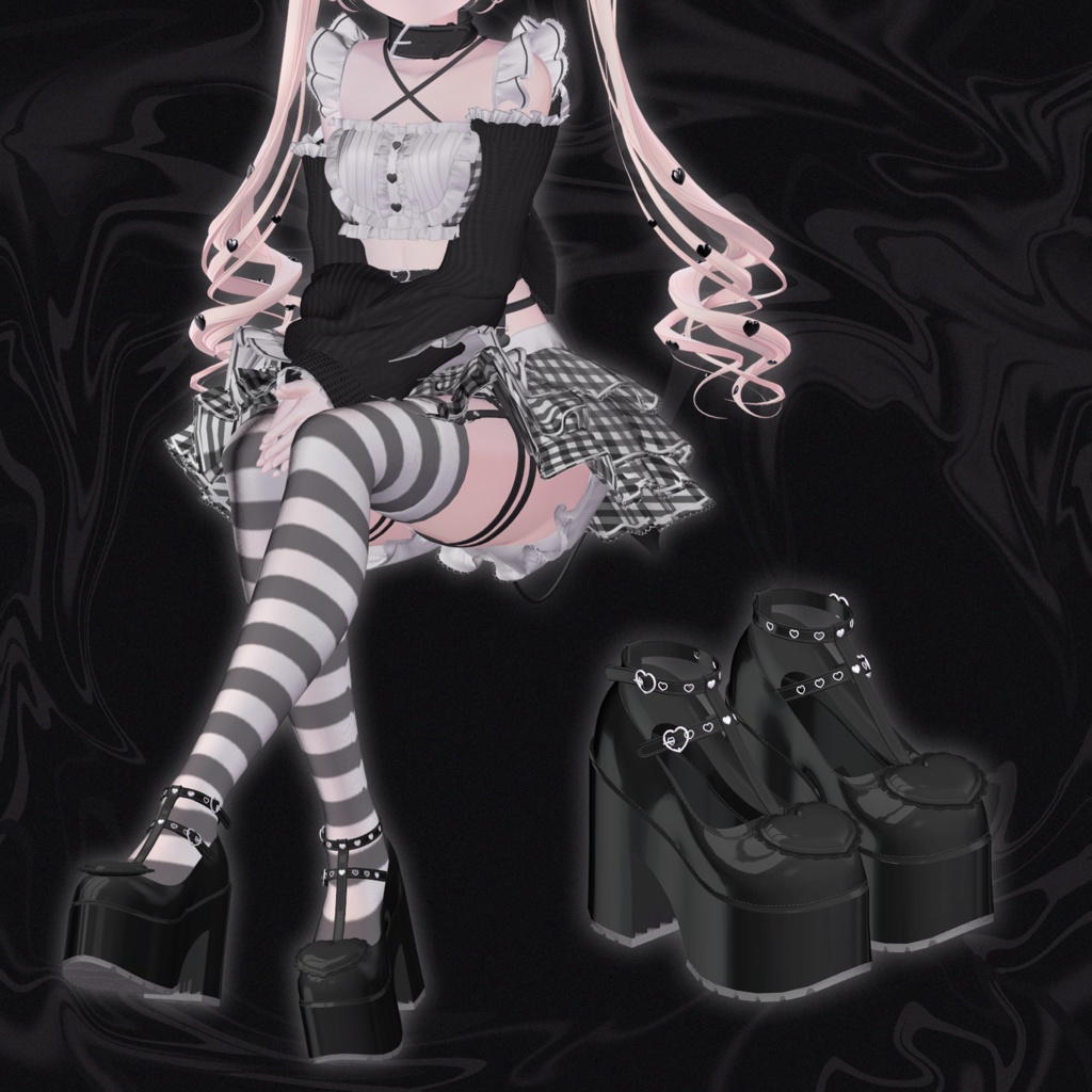 【7アバター対応】♡Heart Harness Devil♡【+Twintail hair】