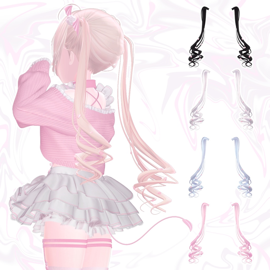 【7アバター対応】♡Heart Harness Devil♡【+Twintail hair】
