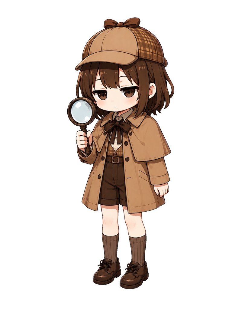 ジト目の探偵 立ち絵素材|表情差分8種