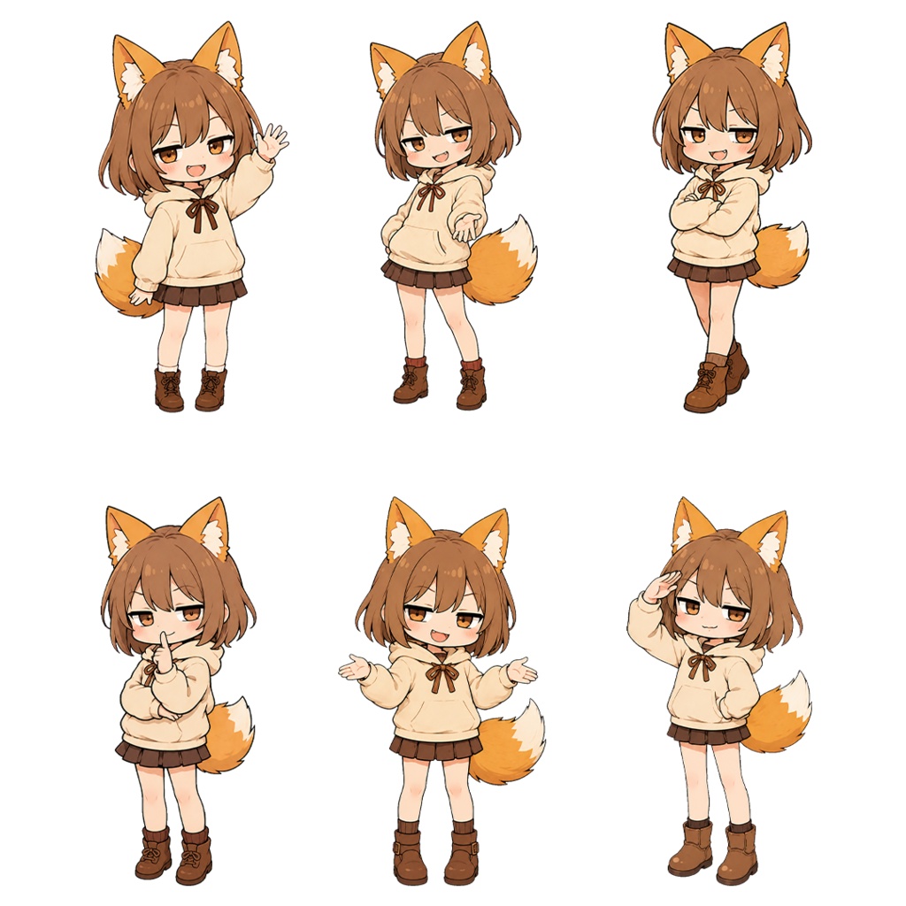 キツネ×ジト目女子|立ち絵素材