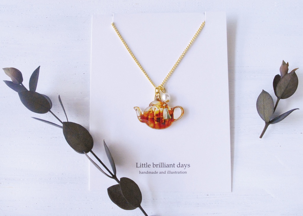Milkteapot Necklace ティーポットネックレス 紅茶 英国 アンティーク 可愛い Little Brilliant Days Booth