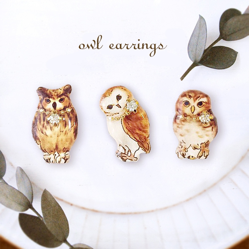 Owl Earring フクロウイヤリング 動物 メンフクロウ 鳥 Little Brilliant Days Booth