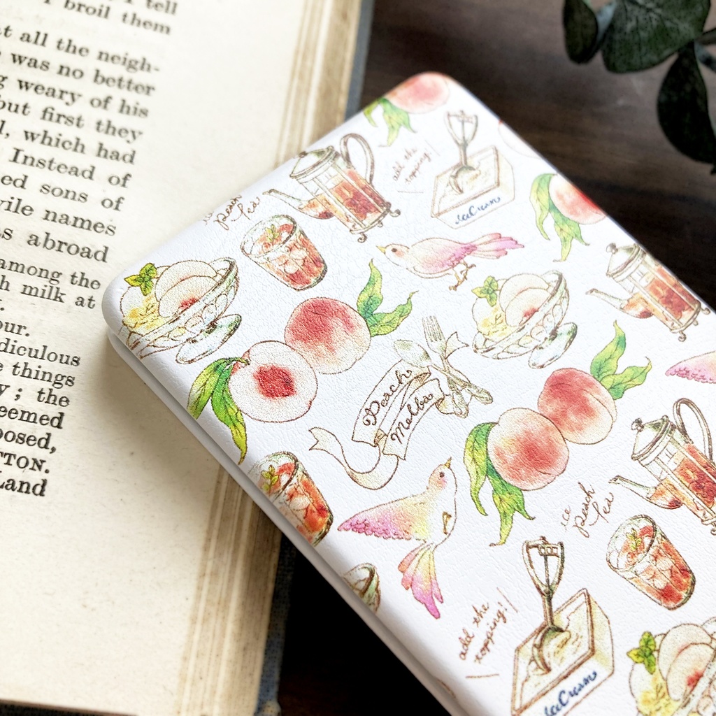 PeachMelba mirror【コンパクトミラー ピンク 桃 鳥 かわいい手鏡】