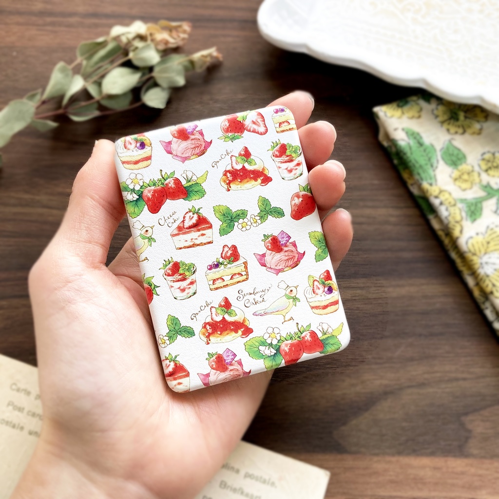 PeachMelba mirror【コンパクトミラー ピンク 桃 鳥 かわいい手鏡】