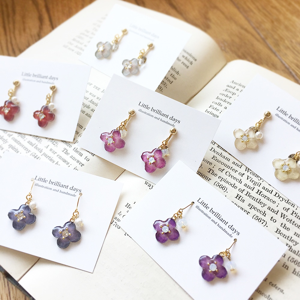 Ajisai Earring あじさいの花イヤリング ピアス 春 Little Brilliant Days Booth