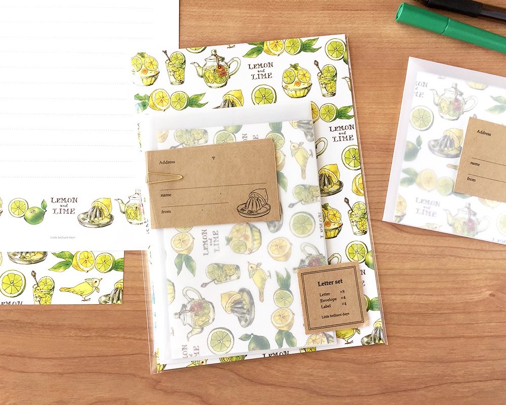 Letterset Lemon Lime レモンライムレターセット 夏 フルーツ Little Brilliant Days Booth