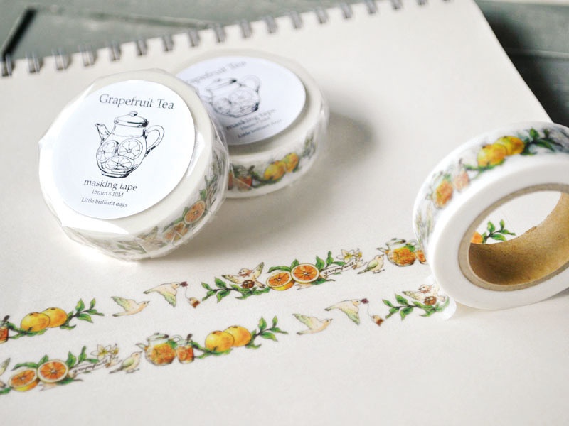 Grapefruit Tea(White) masking tape