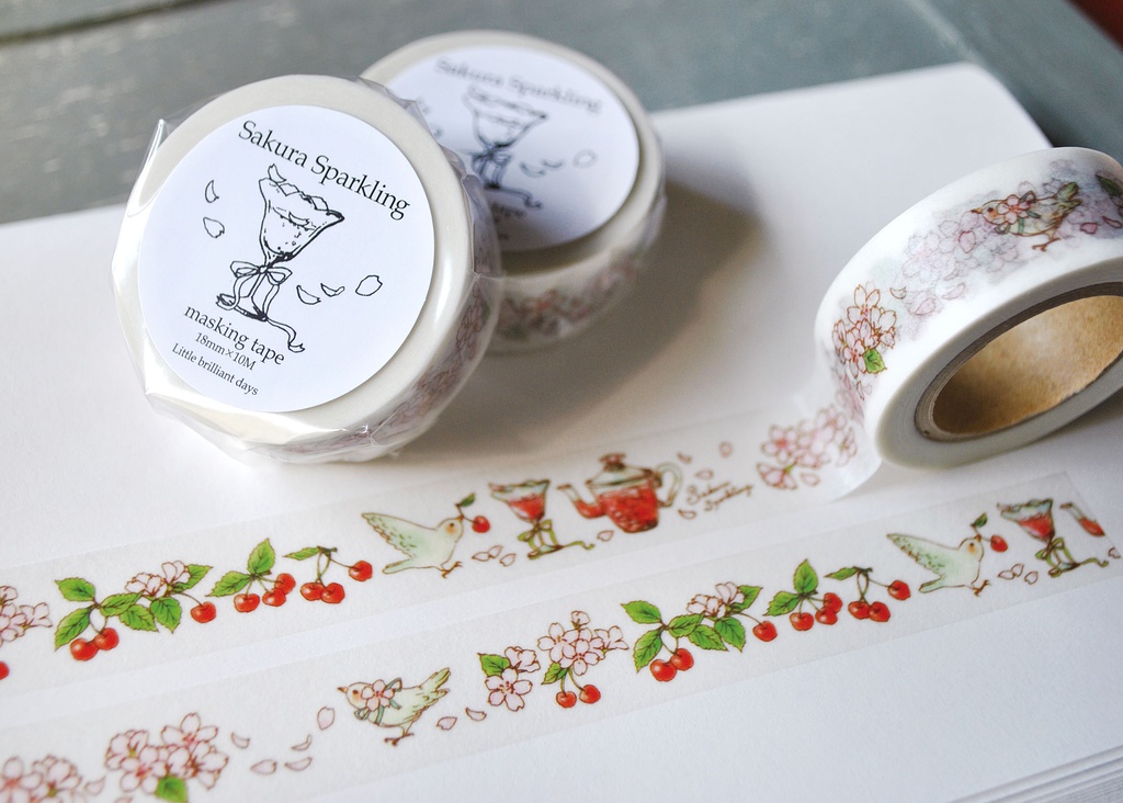 2018年1月頃販予定◆Sakura Sparkling(White) masking tape
