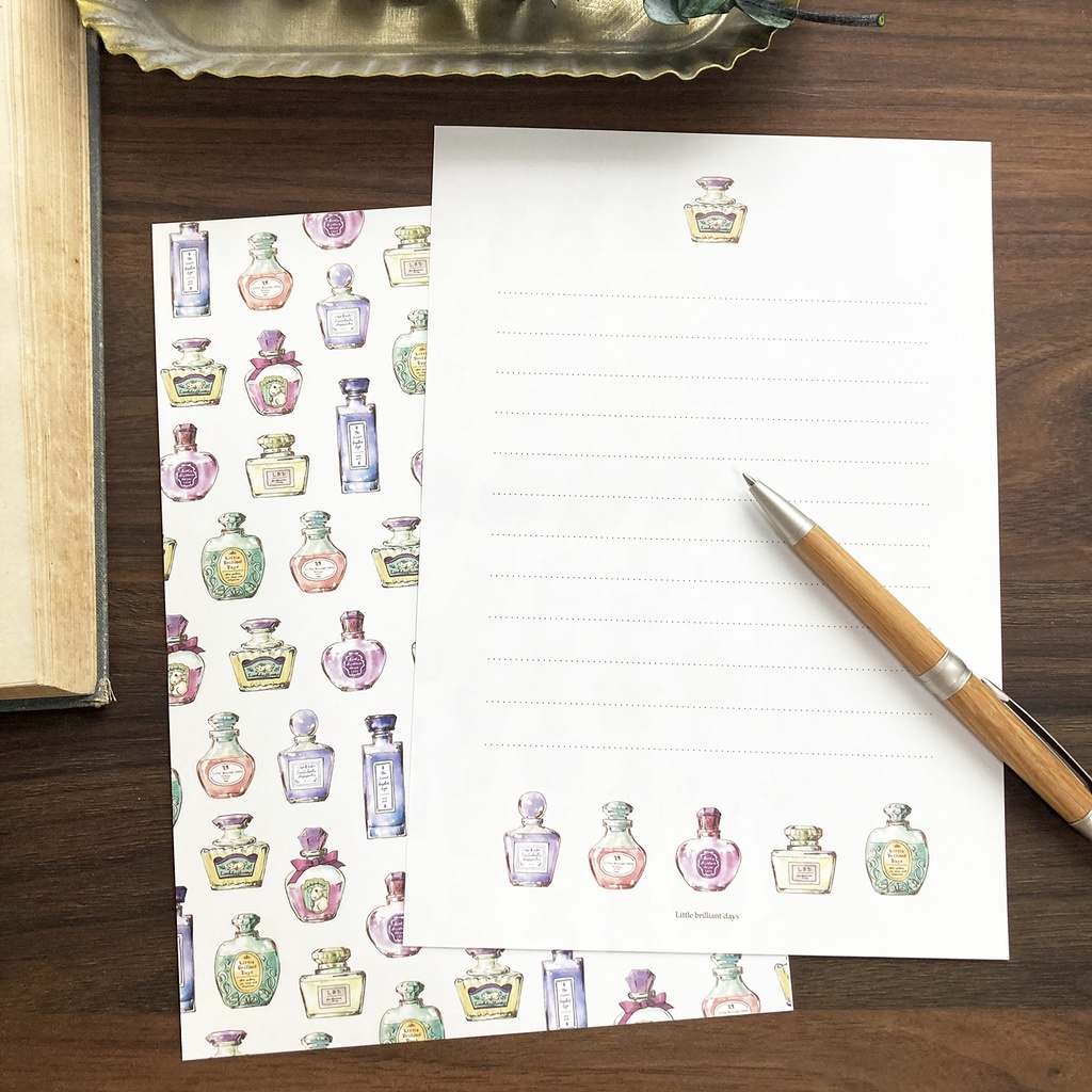 Letterset "Perfume bottles" オシャレな香水瓶レターセット